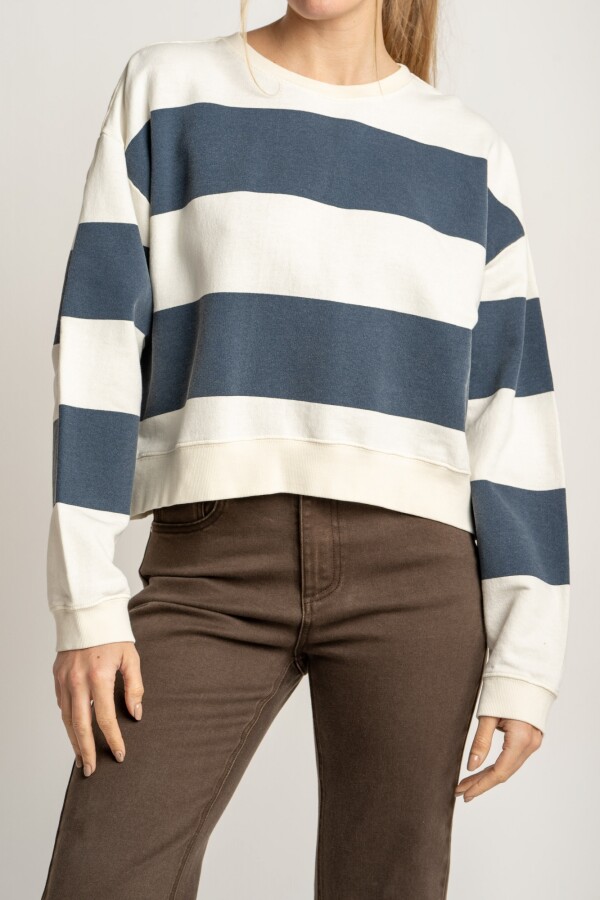 Sweater Algodon Rayas Navy Marino