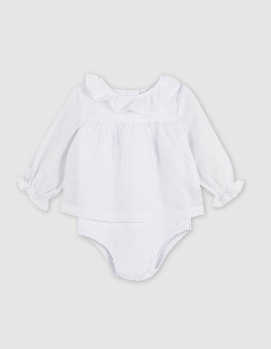 Blusa Body De Plumeti - Blanco 