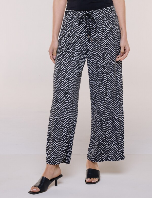 Pantalon Pull On Printed NEGRO/BLANCO