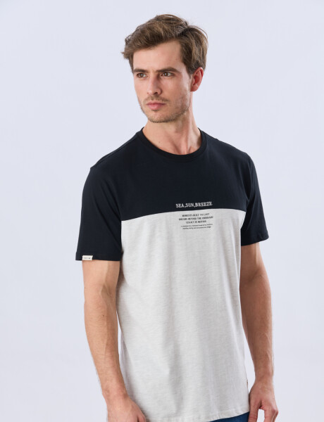 REMERA RAYADA DE ALGODÓN Gris