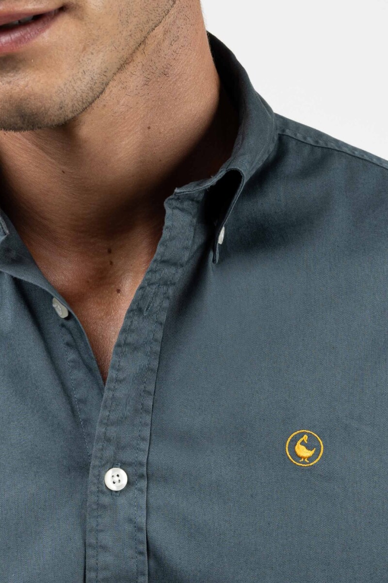 Camisa Garment Dyed El Ganso Verde Oscuro
