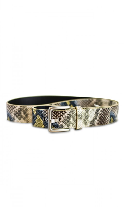 CINTO FRIDA REPTIL JEAN, PISTACHO Y TOPO 100 CMS.