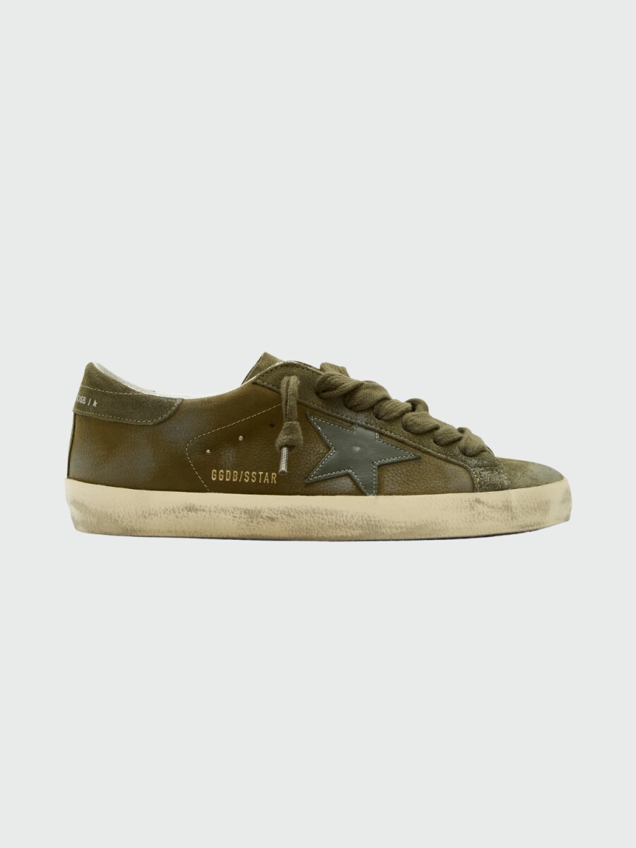 GOLDEN GOOSE - Zapatillas SUPER STAR SUEDE UPPER LEATHER STAR AND HEEL 