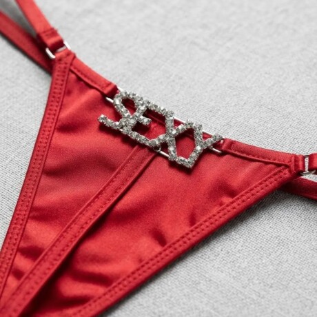 Tanga Con Strass Sexy Rojo