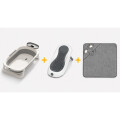 Bañito + Soporte Bañera Bebé Plegable + Toallita Gris