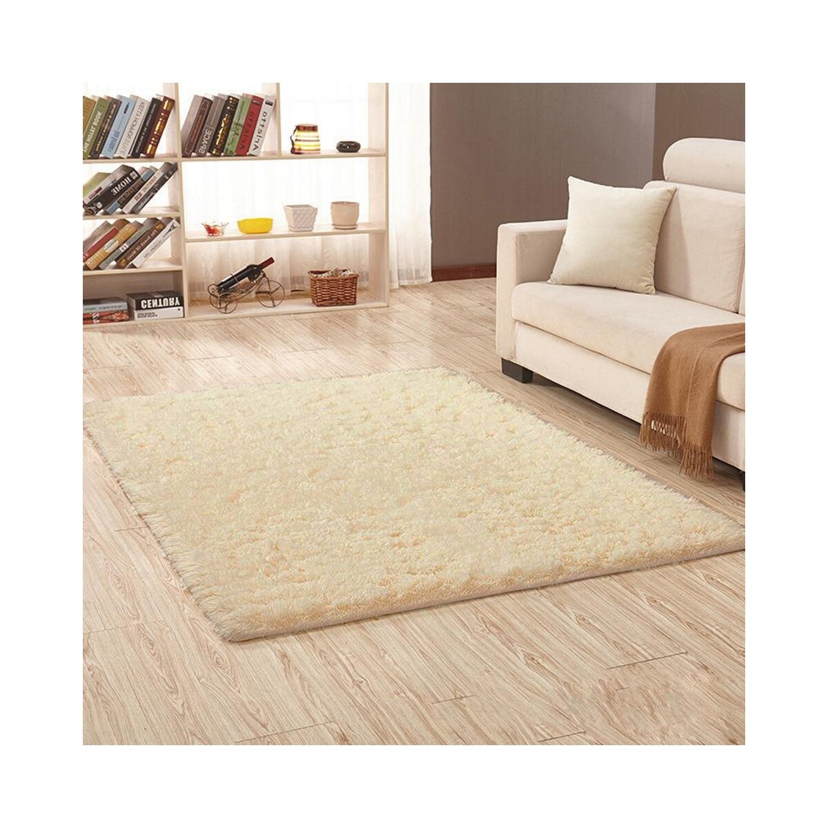 Alfombra Peluda Shaggy de 2.0 x 2.5 m - Beige 