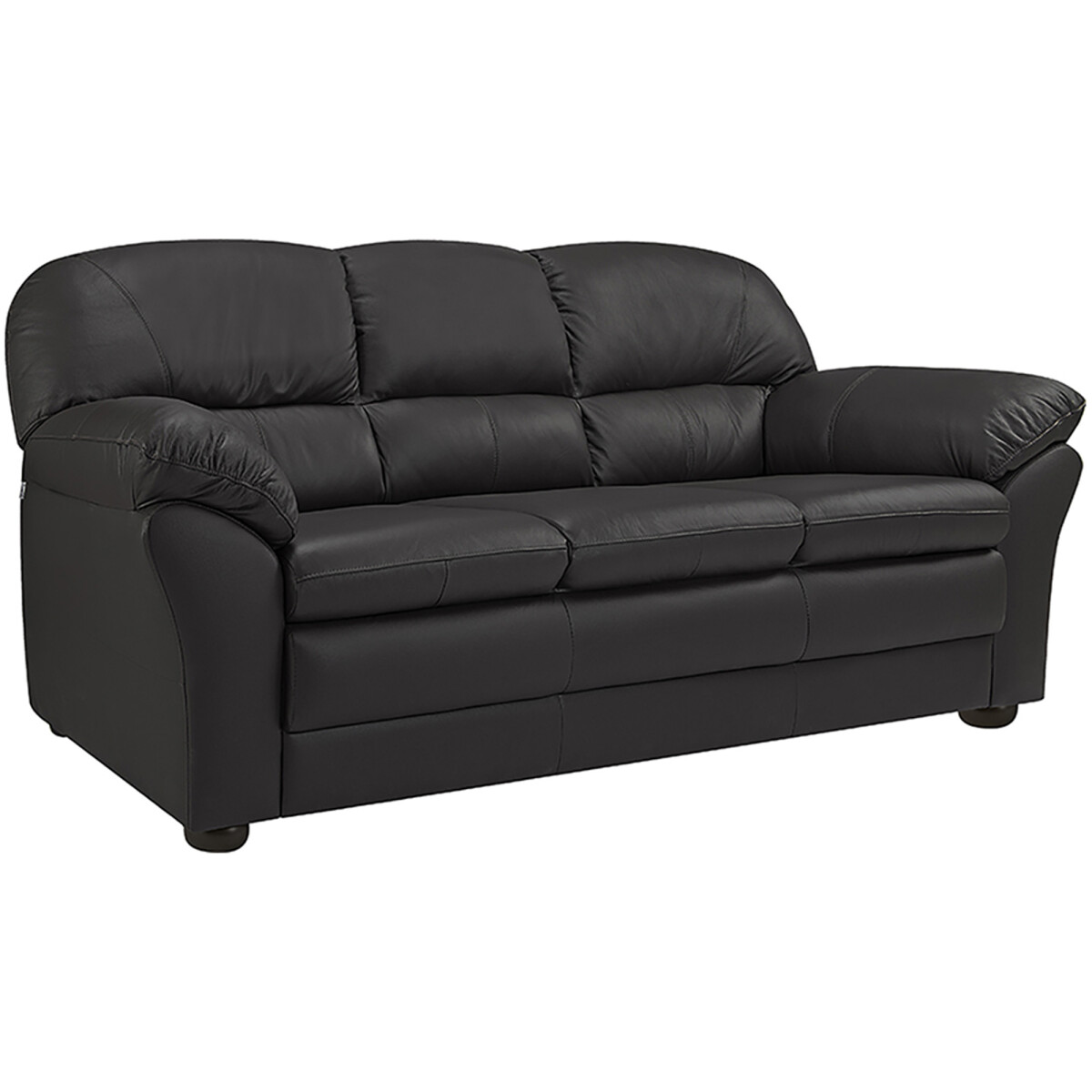 SILLÓN - 3 CUERPOS CUERO NEGRO FIRENZE 