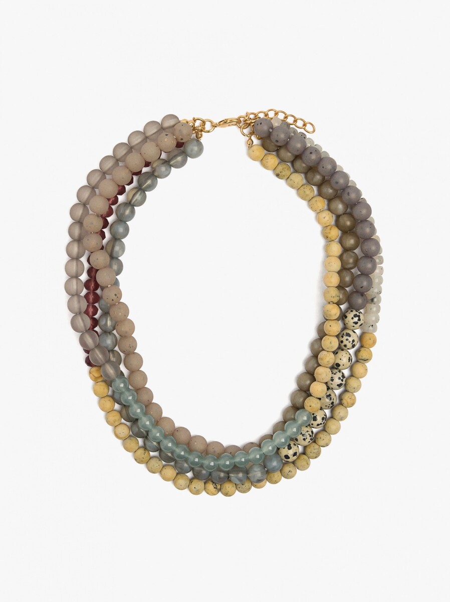 Multicollar Con Cuentas De Piedra - multicolor 