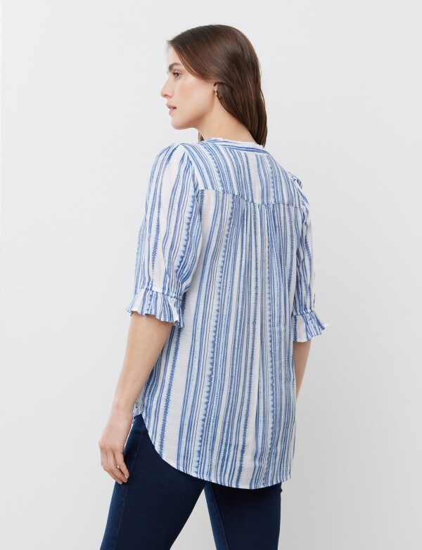 Blusa Stripes BLANCO/AZUL