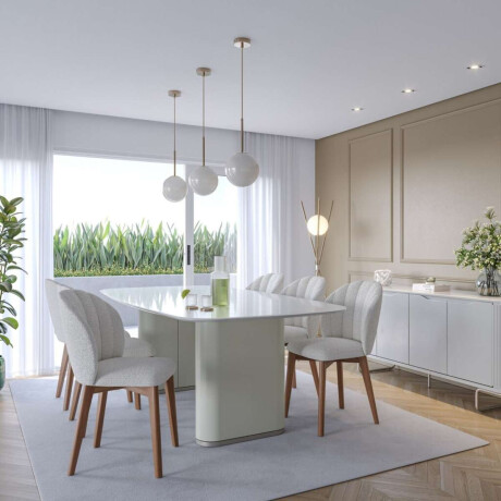 Mesa De Comedor Lintz 184 Linea Mionaco Blanco/Blanco