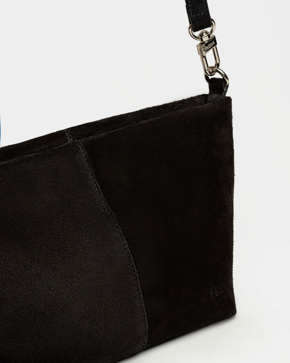 Bandolera The Flapper en cuero gamuza Negro