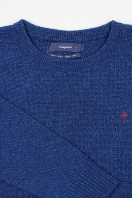 Buzo Cuello Base de Lana Azul Francia