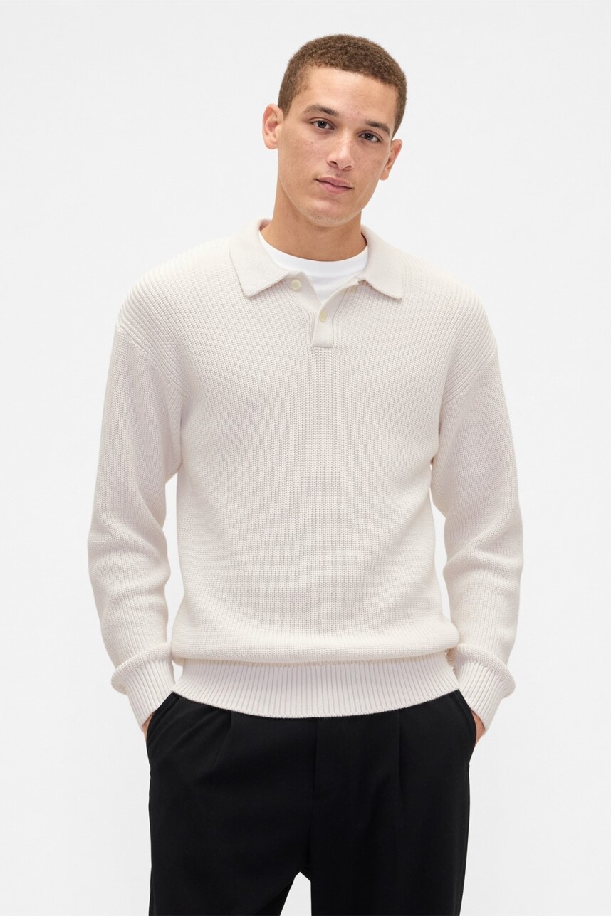 Buzo Tipo Polo Rib Hombre Carls Stone