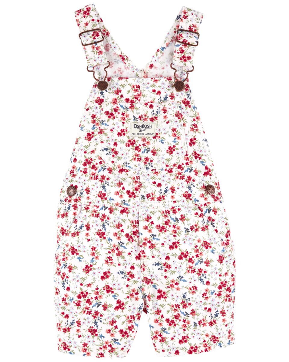 Enterito corto jean diseño floral. Talles 2-5T 