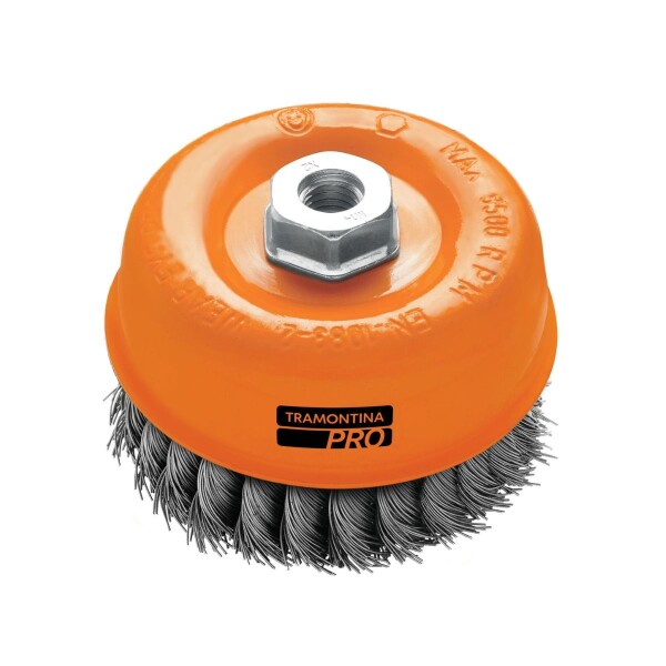 CEPILLO COPA ALAMBRE TRENZADO 3" TRAMONTINA Cepillo Copa Alambre Trenzado 3" Tramontina