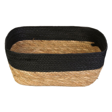 Cesto Canasto Fibra Natural Paramount Decoración 32x26x12Cm Negro