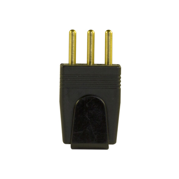 Ficha 3 en línea c/tierra 10A negra - Molveno M31154