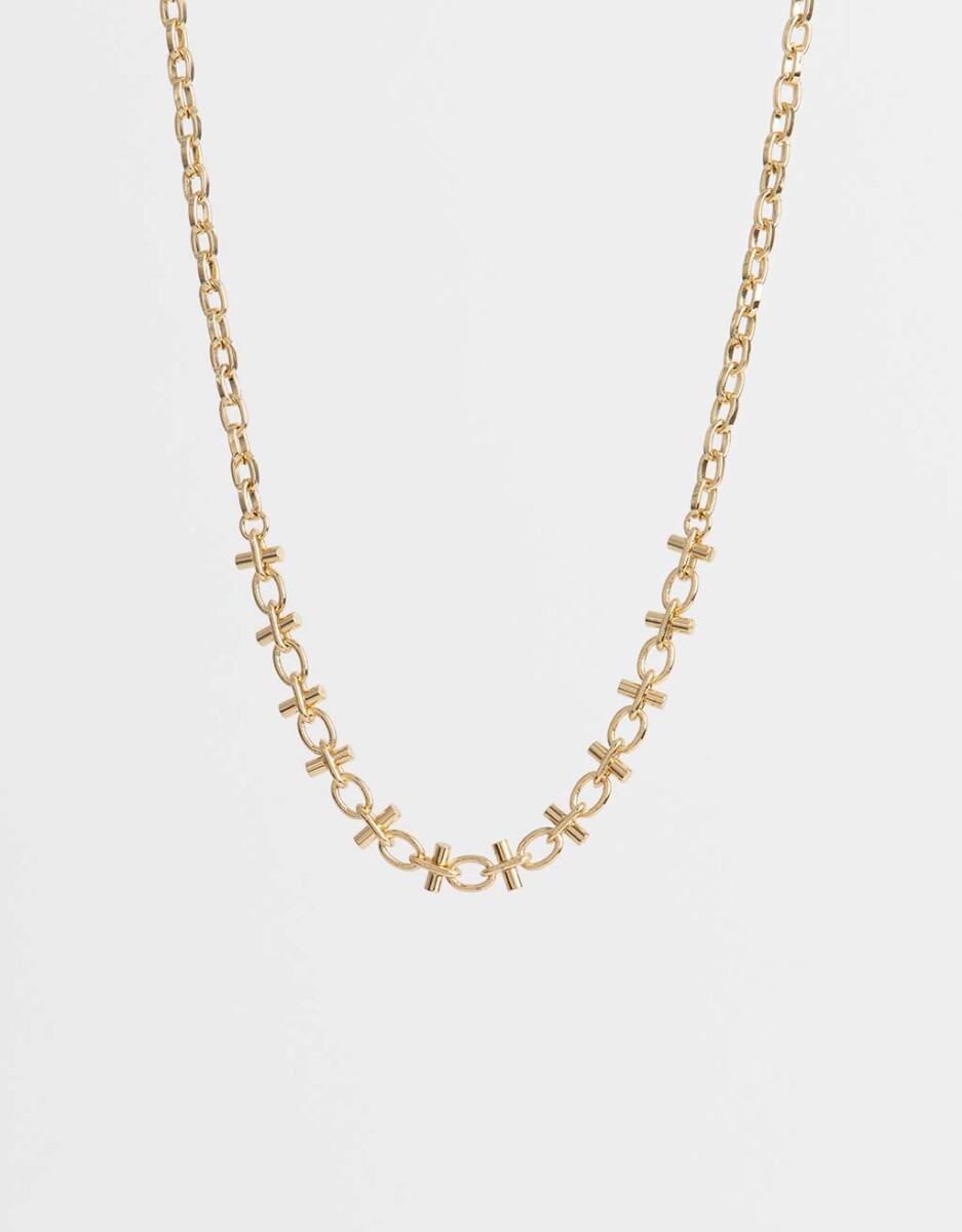 Collar Corto Bañado En Oro 