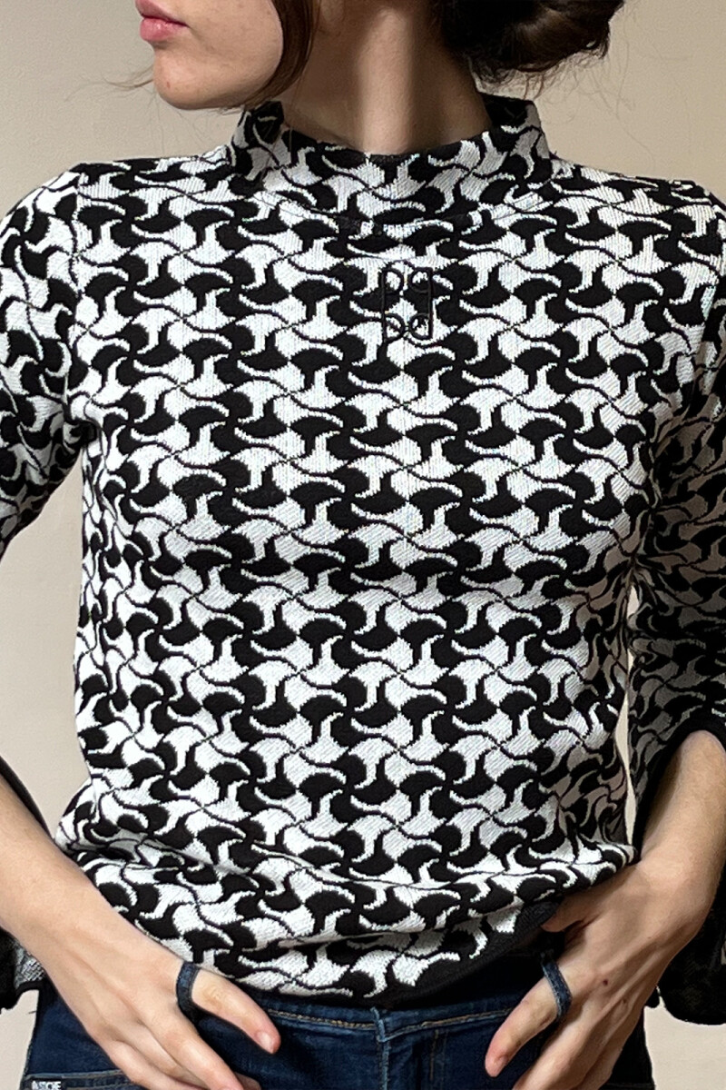 Polera Lee print Black/white