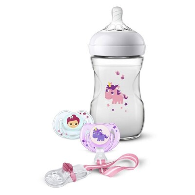 Set Avent Mamadera 260ml+2 Chupetes Silicona+pinza P/chupete Set Avent Mamadera 260ml+2 Chupetes Silicona+pinza P/chupete