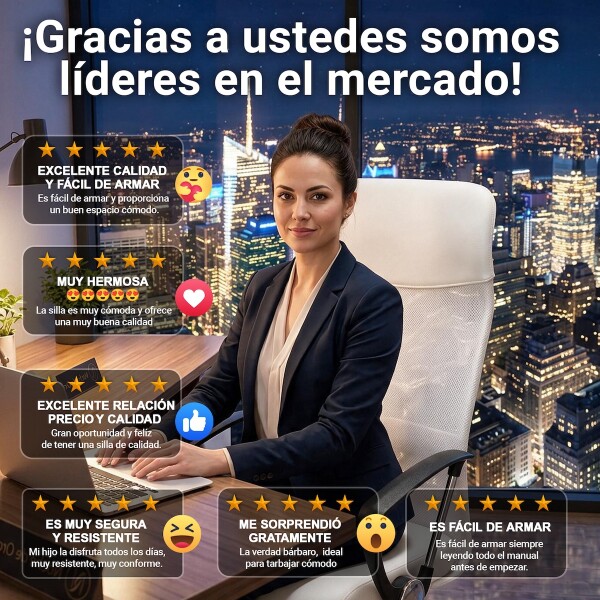 Silla de escritorio Oficina Sillon Ejecutiva Ergonomica giratoria Tela Mesh IMBACK Color Blanco Silla de escritorio Oficina Sillon Ejecutiva Ergonomica giratoria Tela Mesh IMBACK Color Blanco