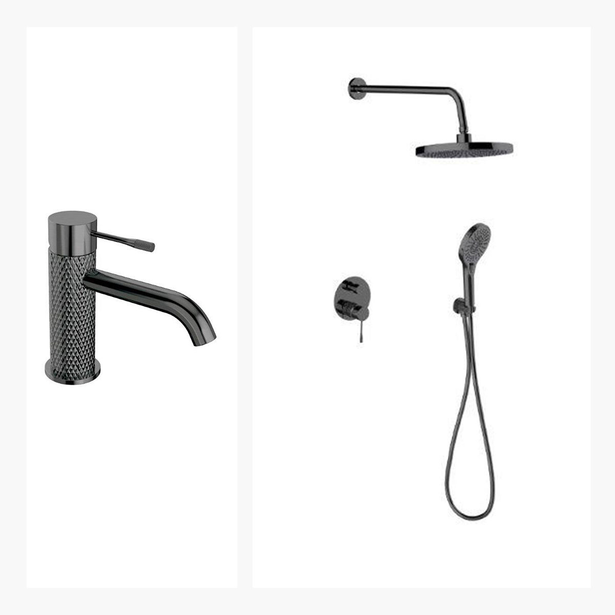 Juego De Griferia Incluye Lavatorio Bajo Y Ducha Embutida 