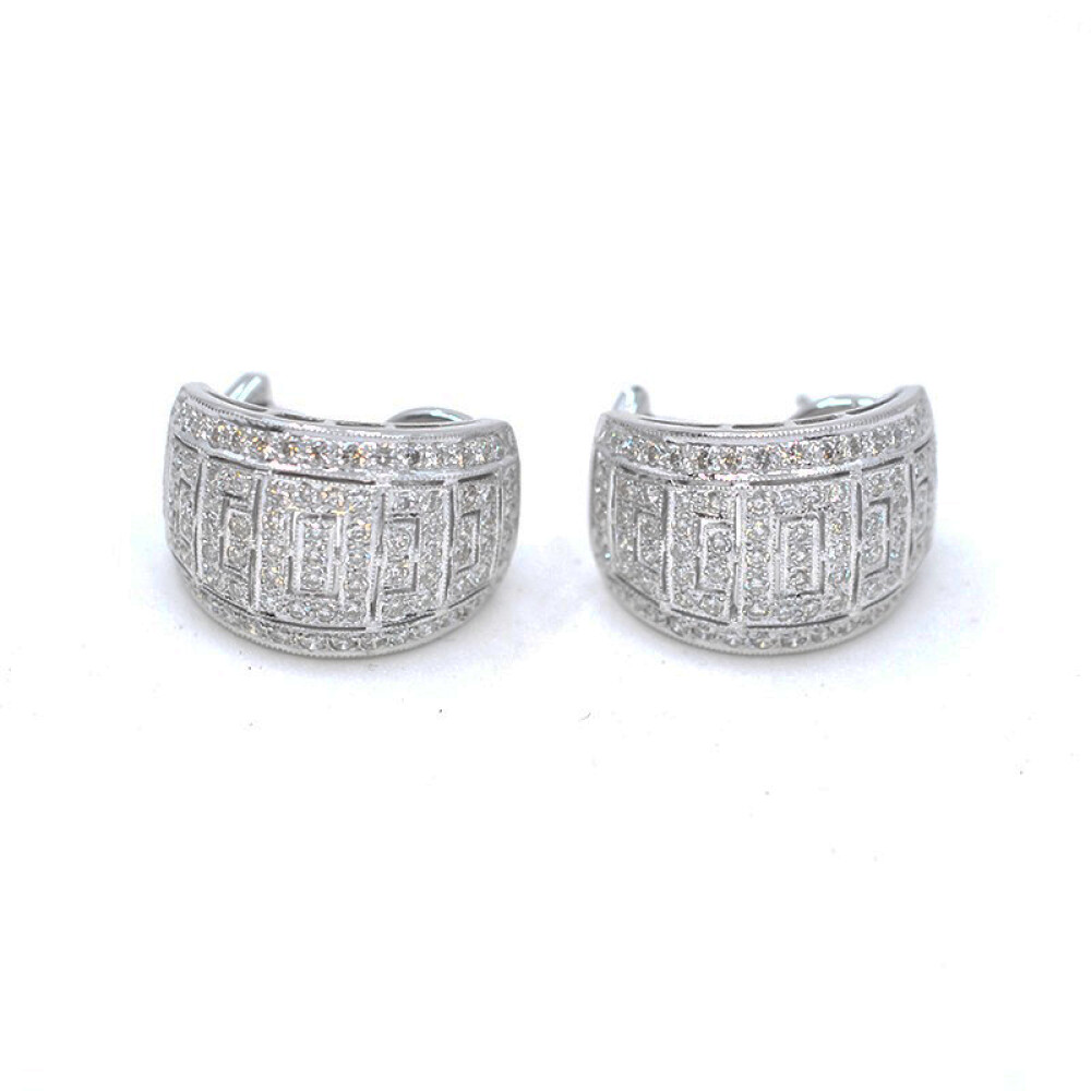 Caravanas clips en oro 18k blanco con brillantes Caravanas clips en oro 18k blanco con brillantes