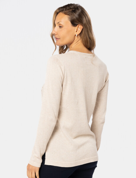 BUZO TEJIDO BORDADO Beige