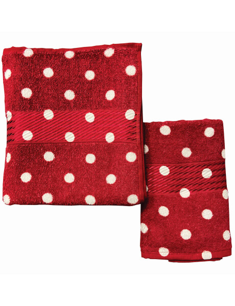 Juego de 2 toallas de baño Dohler - Lunares Rojos Juego de 2 toallas de baño Dohler - Lunares Rojos