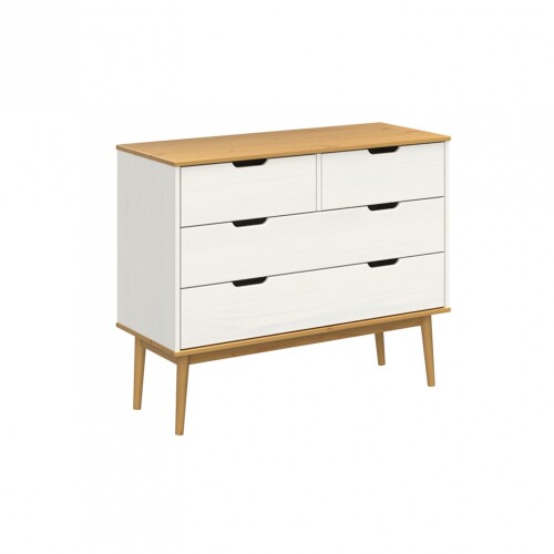 Cómoda 4 Cajones - Linea Nordica Roble/Blanco