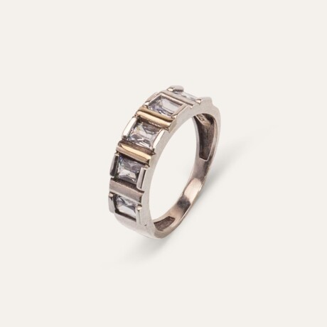 Anillo Verona White - Plata y oro Anillo Verona White - Plata y oro