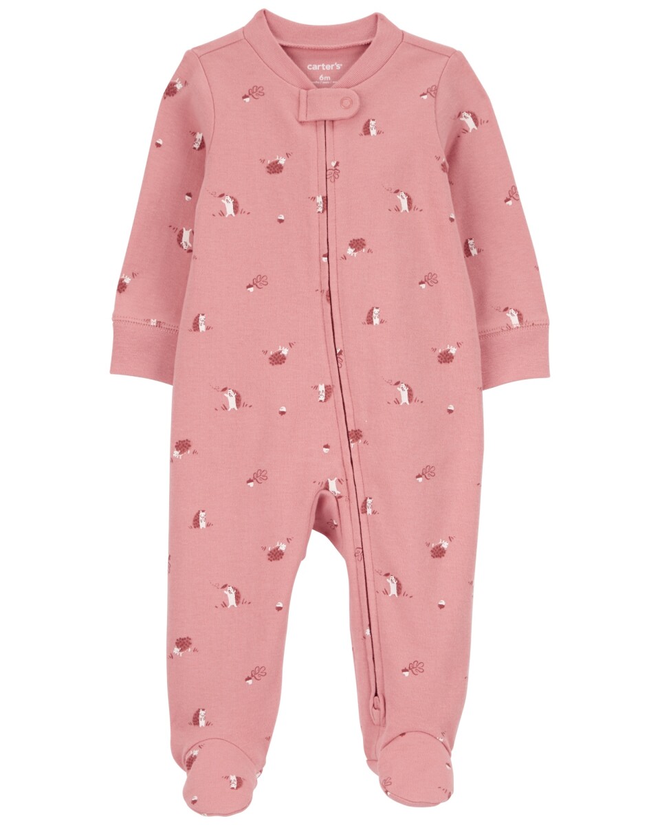 Pijama 1 pieza de algodón, con pie, diseño erizos 
