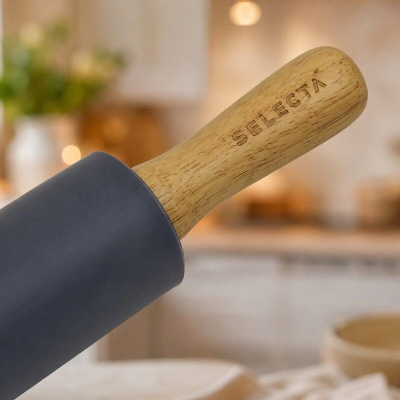 Palote 38 cms madera y silicona GRIS
