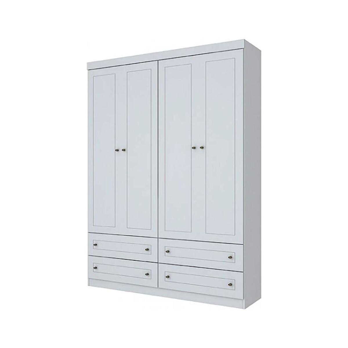 Placard Ropero 4 Puertas MDF y MDP Blanco Americano 