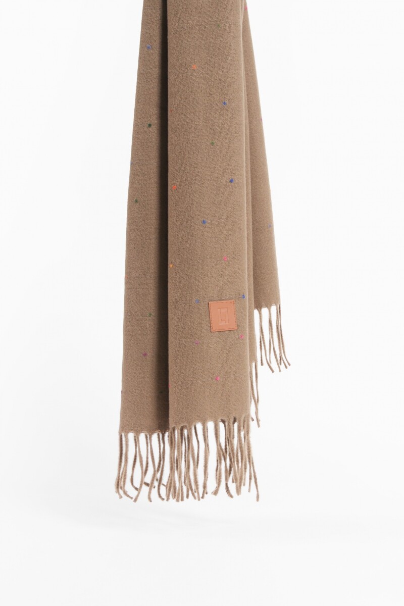 Pashmina con puntos de color topo