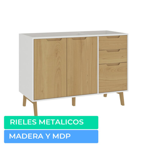 Bajo Mesada de Cocina en MDP - Madera - Línea Melilla - Blanco Bajo Mesada de Cocina en MDP - Madera - Línea Melilla - Blanco