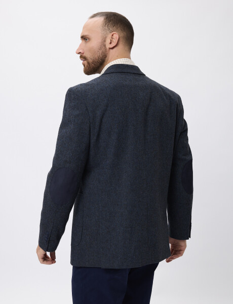 Saco tweed con coderas azul marino