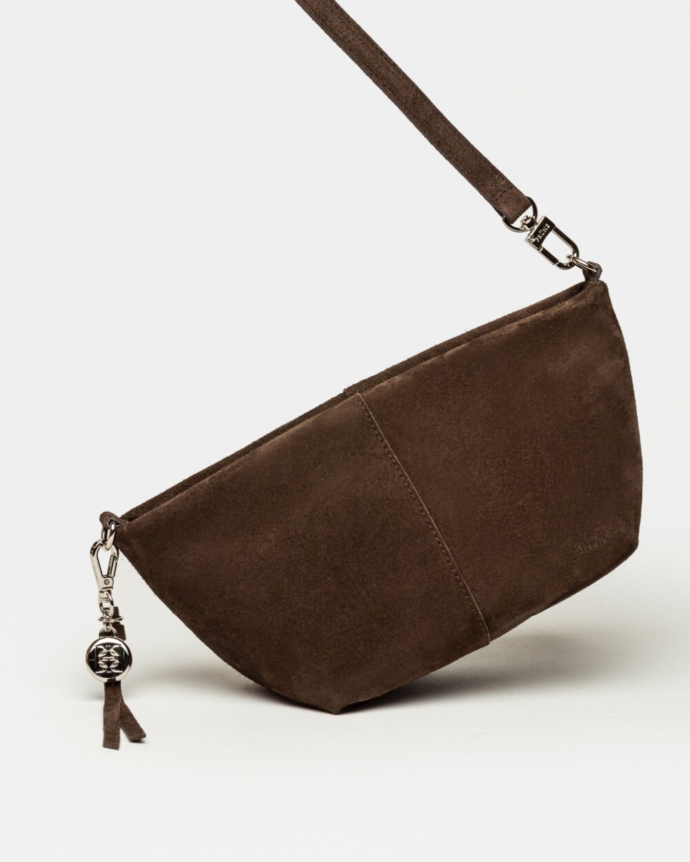 Bandolera The Flapper en cuero gamuza Marron