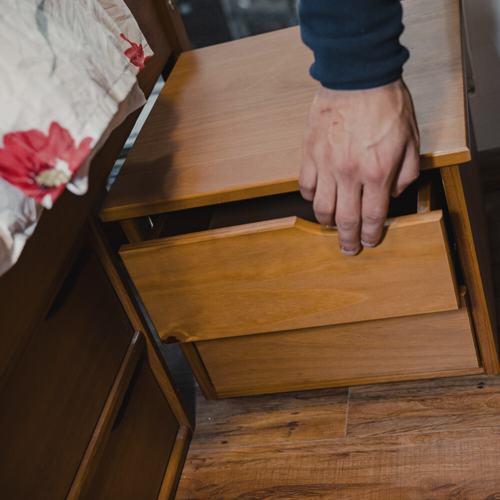 Cama Madera Maciza - 4 Cajones - Queen - Linea charme Amendoa