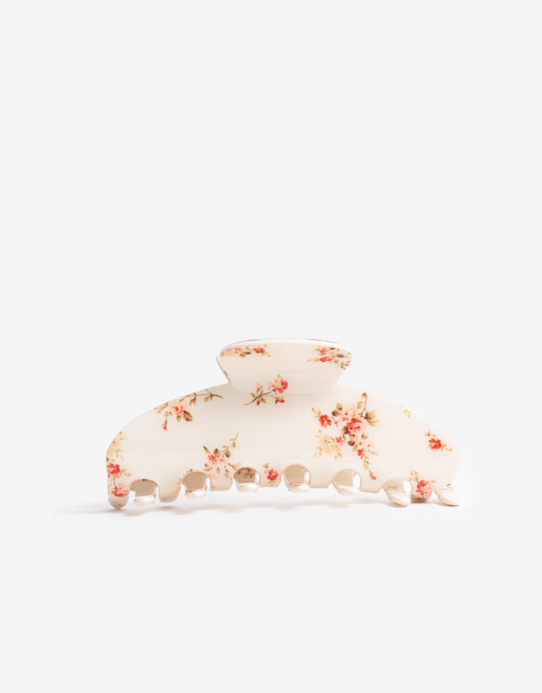 Broche Flores Broche Grande Estampado De Acrilico. - Estampado Flores