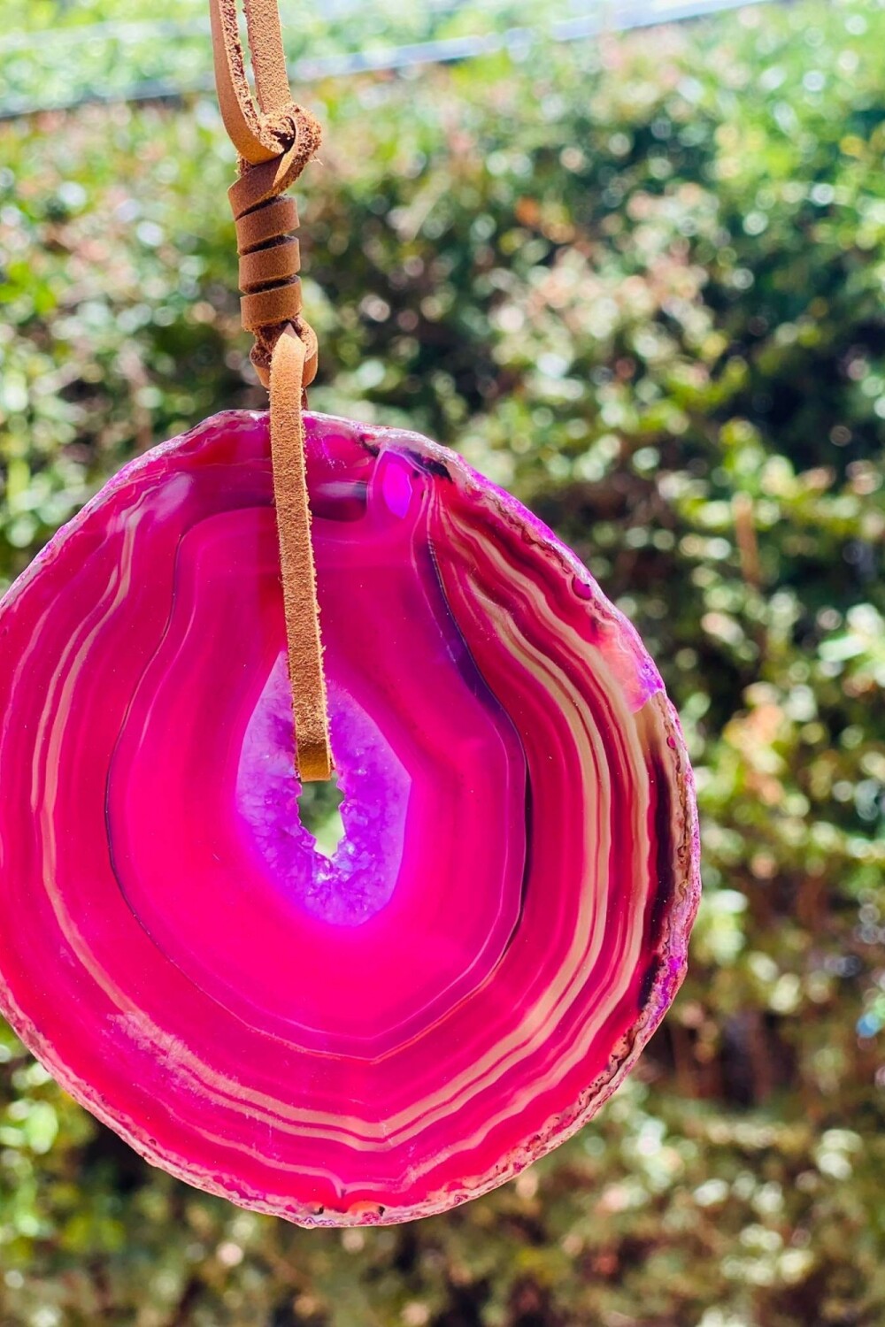 Simple Ágata Necklaces Fucsia