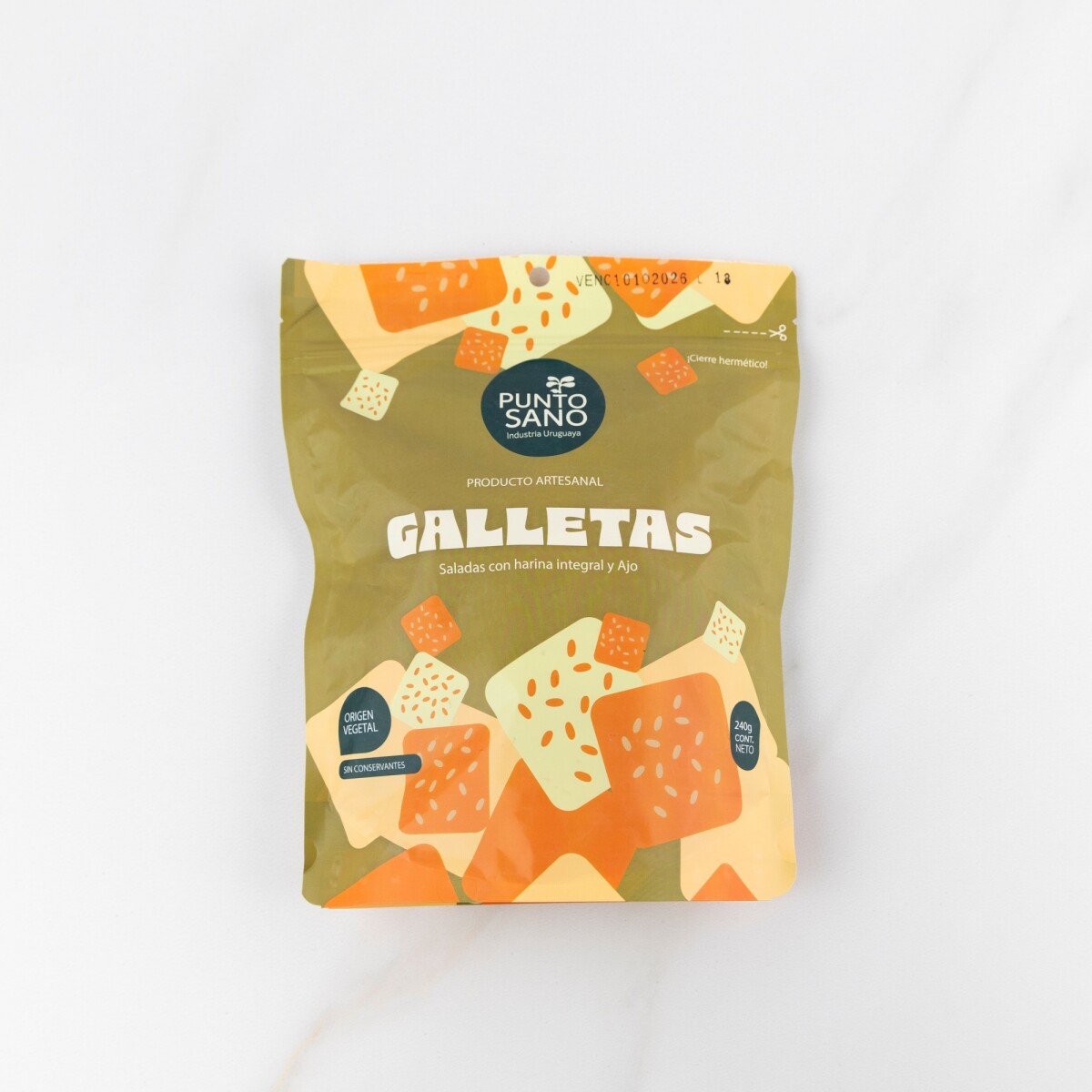 Galletas integrales con ajo Punto Sano 