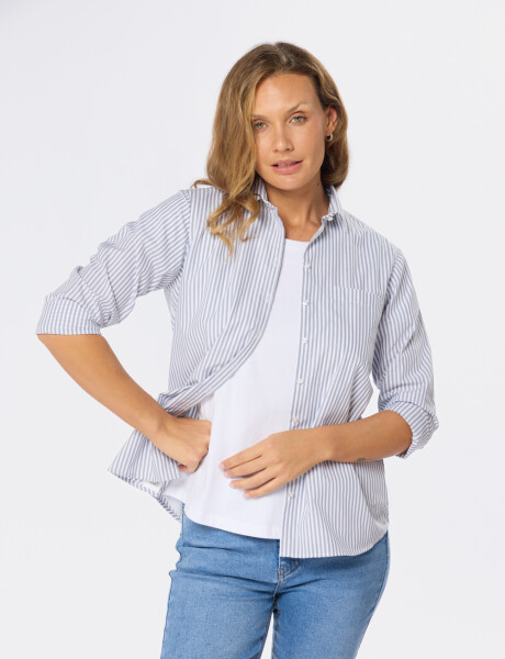 CAMISA HOLGADA RAYADA Piedra