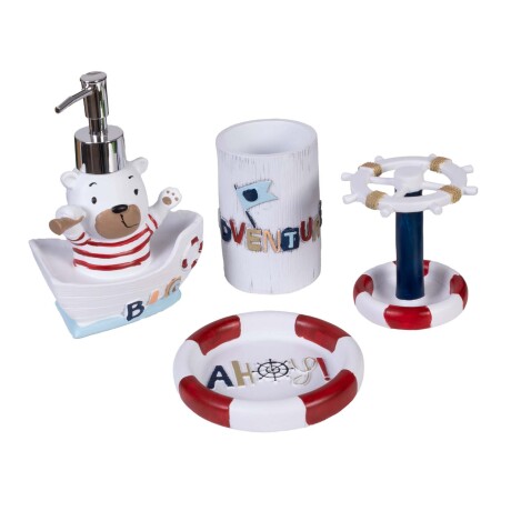 SET ACCESORIO BAÑO RESINA AZUL B307