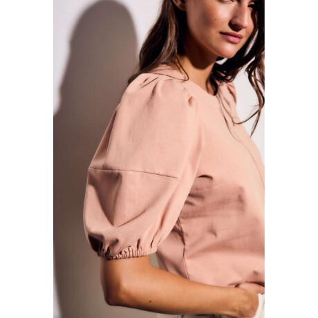 Remera Algodón Manga Globo Rosa