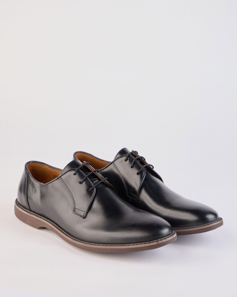 Zapato Cuero Chester Suela Goma - Negro Negro