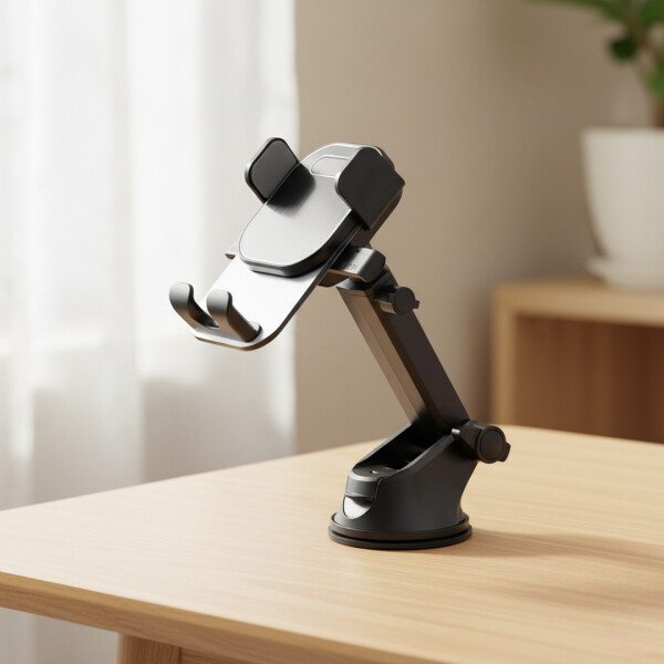 Soporte Celular P/Auto Universal Ajustable Ventosa Brazo Color Negro