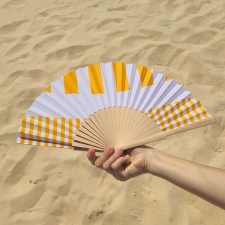 Abanico diseños en amarillo Franjas