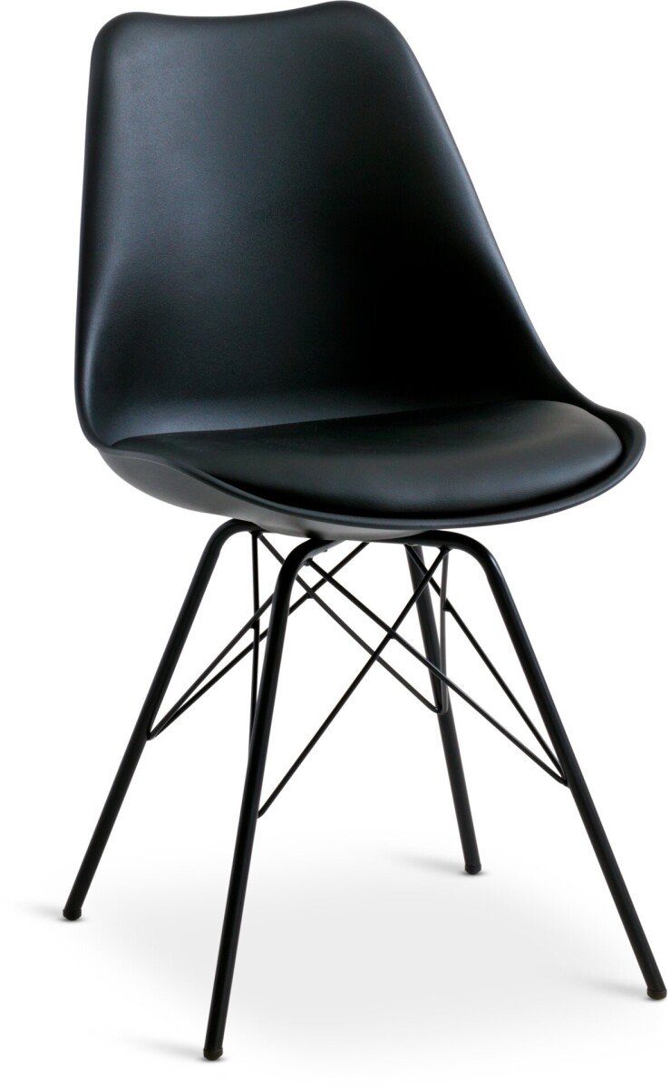 Silla de comedor KLARUP polipiel negro/negr 