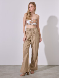 Pantalon Lino Wide KHAKI